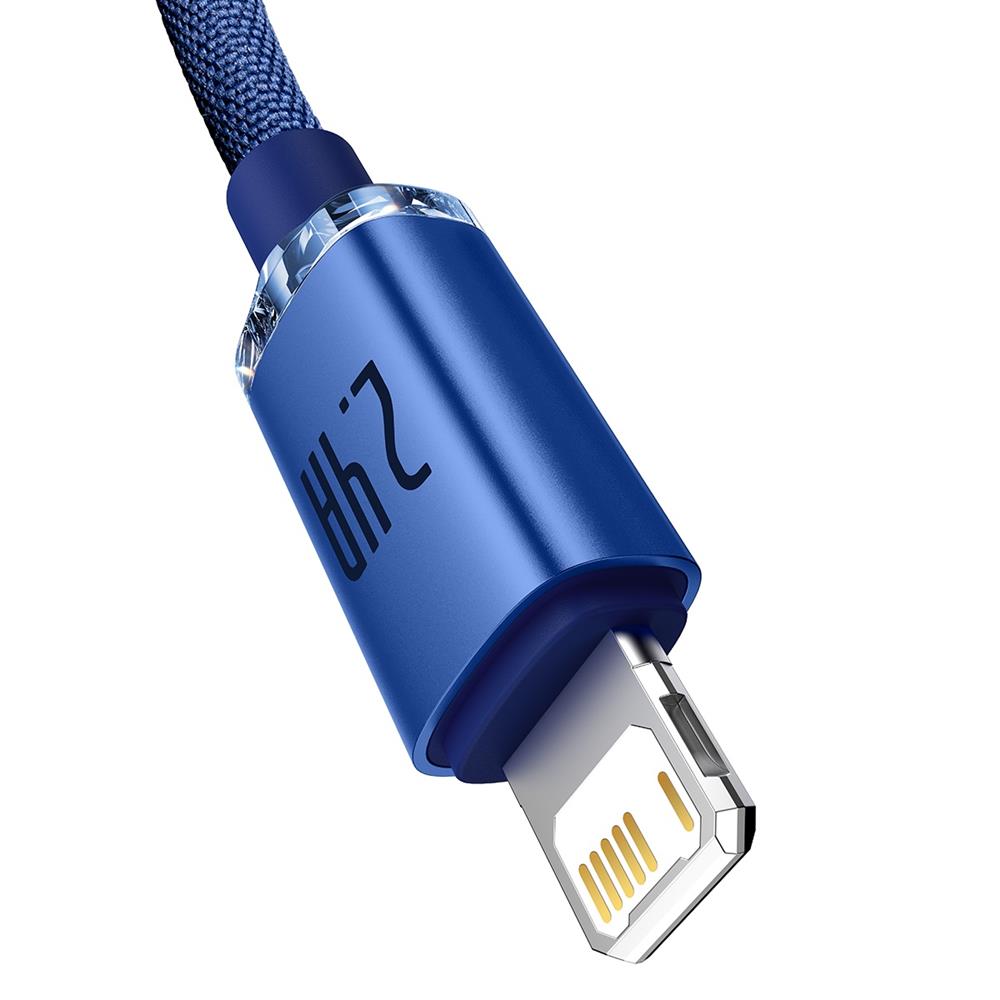 Baseus kabel Crystal Shine USB - Lightning 1,2 m 2,4A niebieski / 2