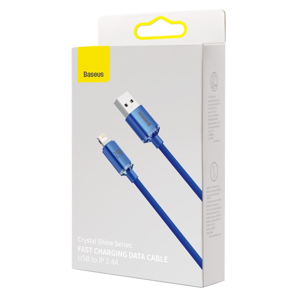 Baseus kabel Crystal Shine USB - Lightning 1,2 m 2,4A niebieski / 8