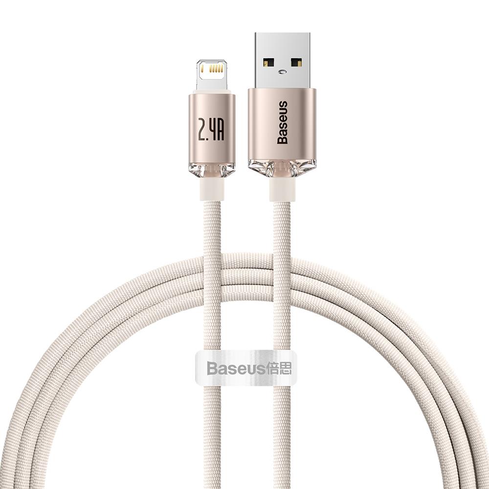 Baseus kabel Crystal Shine USB - Lightning 1,2 m 2,4A r�owy