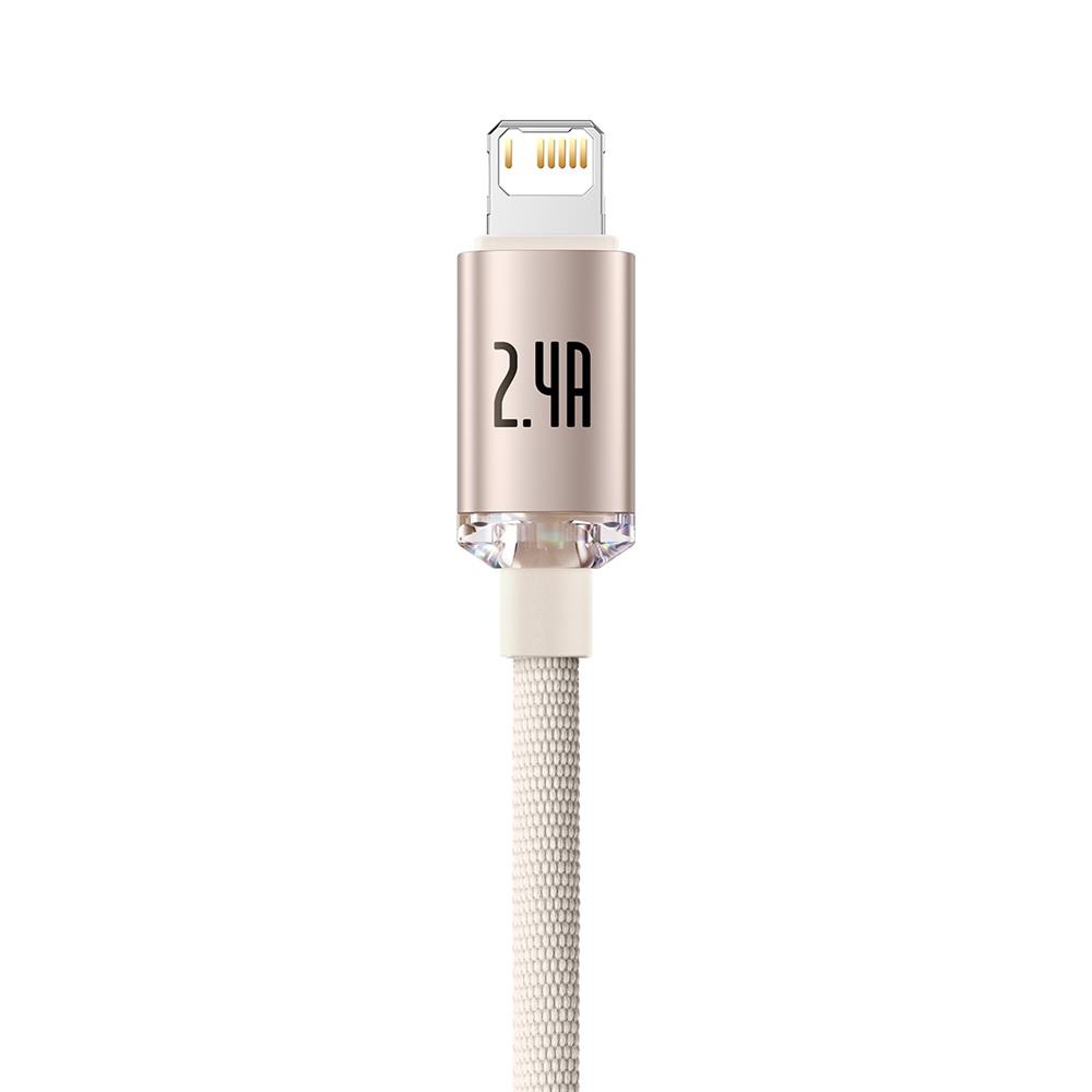 Baseus kabel Crystal Shine USB - Lightning 1,2 m 2,4A r�owy / 3