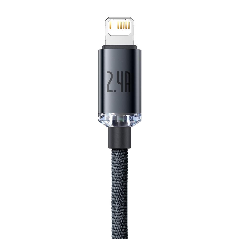Baseus kabel Crystal Shine USB - Lightning 2,0 m 2,4A czarny / 3