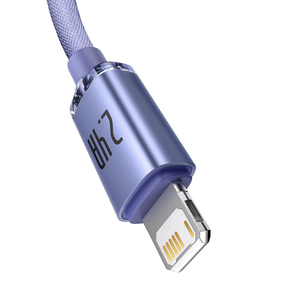 Baseus kabel Crystal Shine USB - Lightning 2,0 m 2,4A fioletowy / 2