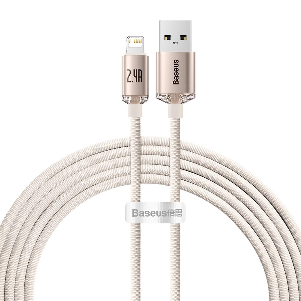 Baseus kabel Crystal Shine USB - Lightning 2,0 m 2,4A r�owy