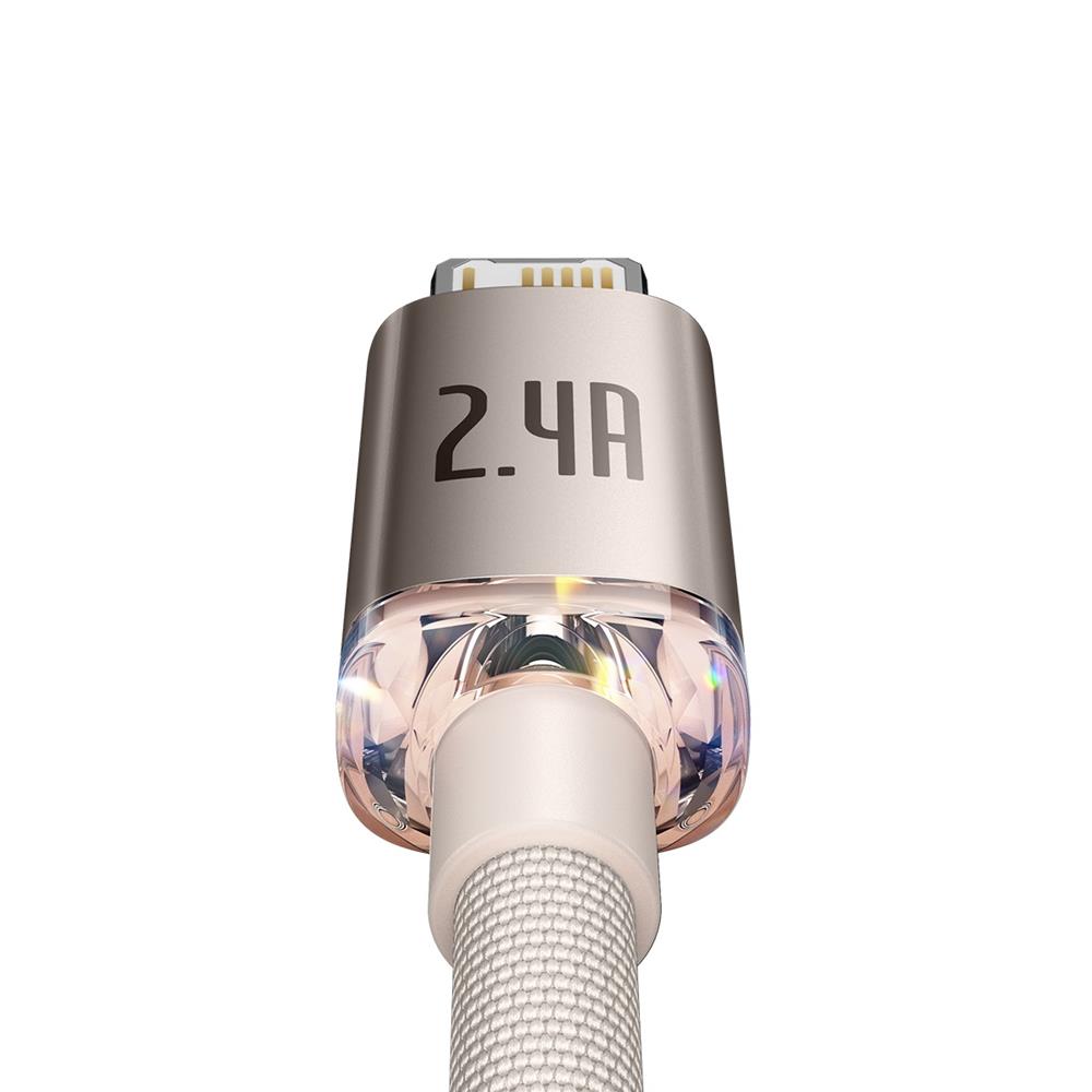 Baseus kabel Crystal Shine USB - Lightning 2,0 m 2,4A r�owy / 6
