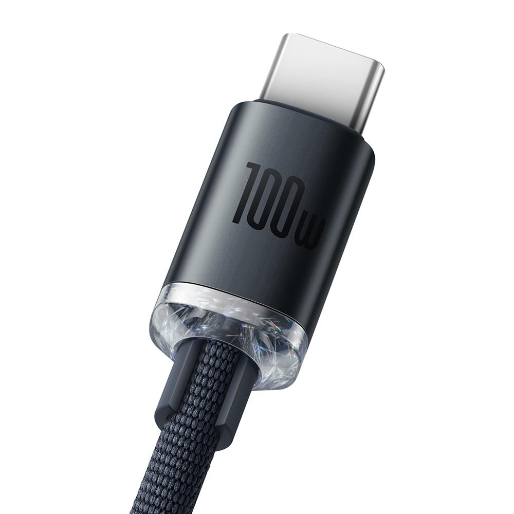 Baseus kabel Crystal Shine USB - USB-C 1,2 m 100W czarny / 3