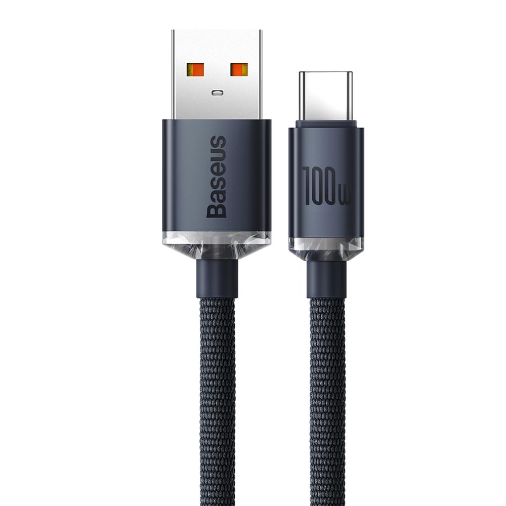 Baseus kabel Crystal Shine USB - USB-C 2,0 m 100W czarny / 2