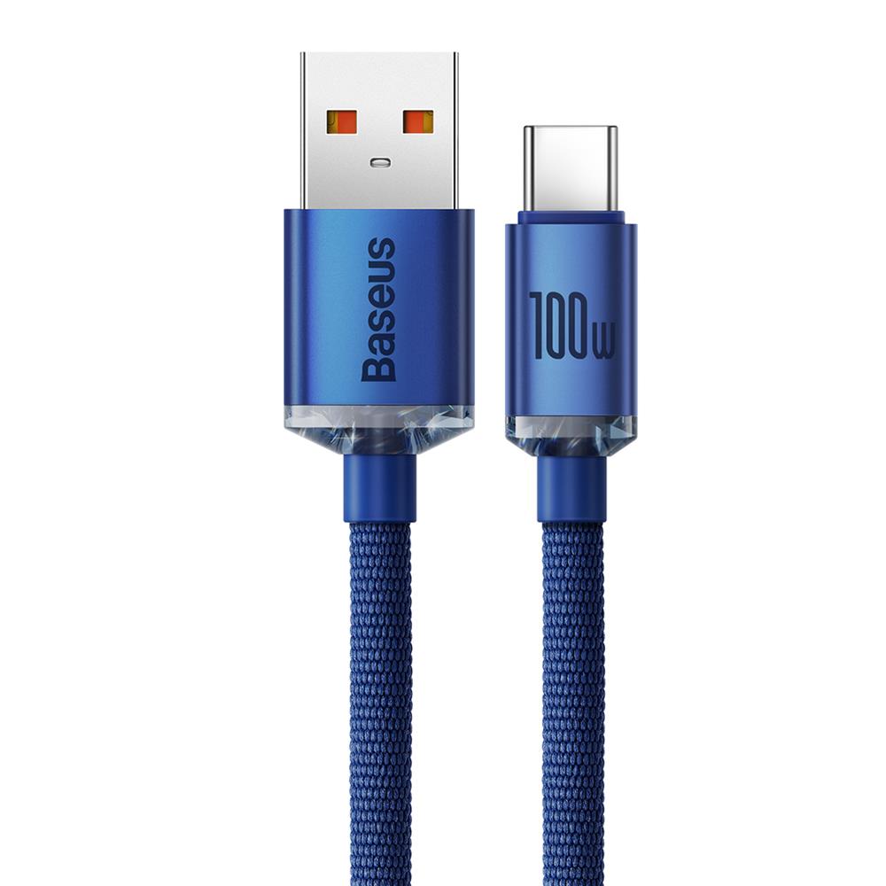 Baseus kabel Crystal Shine USB - USB-C 2,0 m 100W niebieski / 2