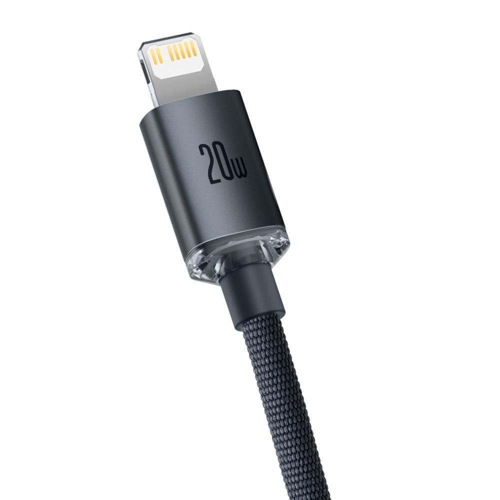 Baseus kabel Crystal Shine USB-C - Lightning 1,2 m 20W czarny / 3
