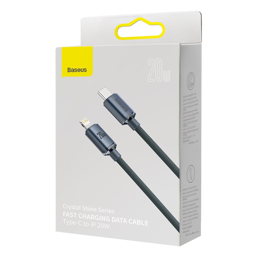 Baseus kabel Crystal Shine USB-C - Lightning 1,2 m 20W czarny / 7