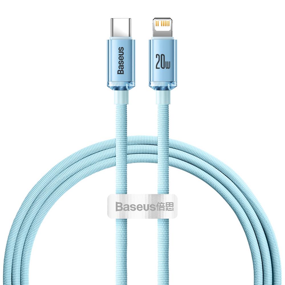 Baseus kabel Crystal Shine USB-C - Lightning 1,2 m 20W jasno-niebieski