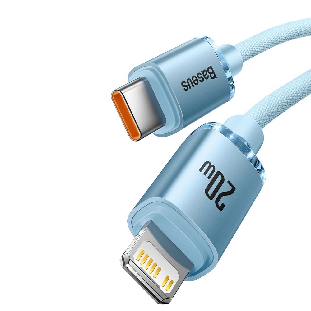 Baseus kabel Crystal Shine USB-C - Lightning 1,2 m 20W jasno-niebieski / 2