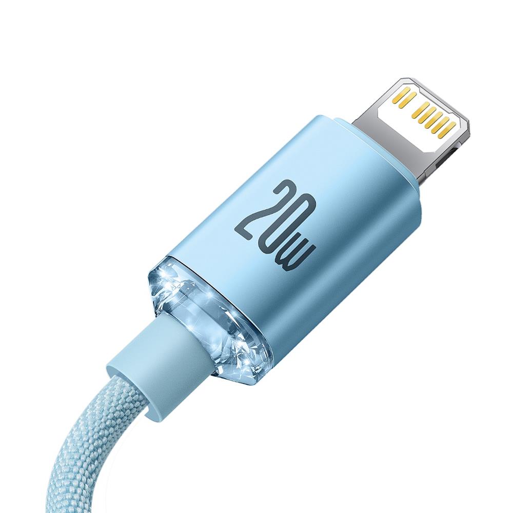 Baseus kabel Crystal Shine USB-C - Lightning 1,2 m 20W jasno-niebieski / 4