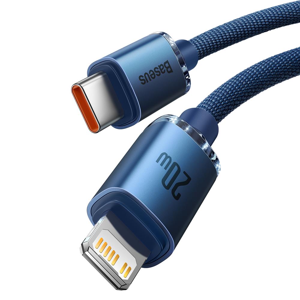 Baseus kabel Crystal Shine USB-C - Lightning 1,2 m 20W niebieski / 2