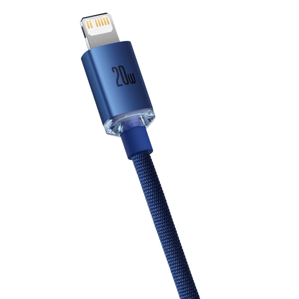 Baseus kabel Crystal Shine USB-C - Lightning 1,2 m 20W niebieski / 3