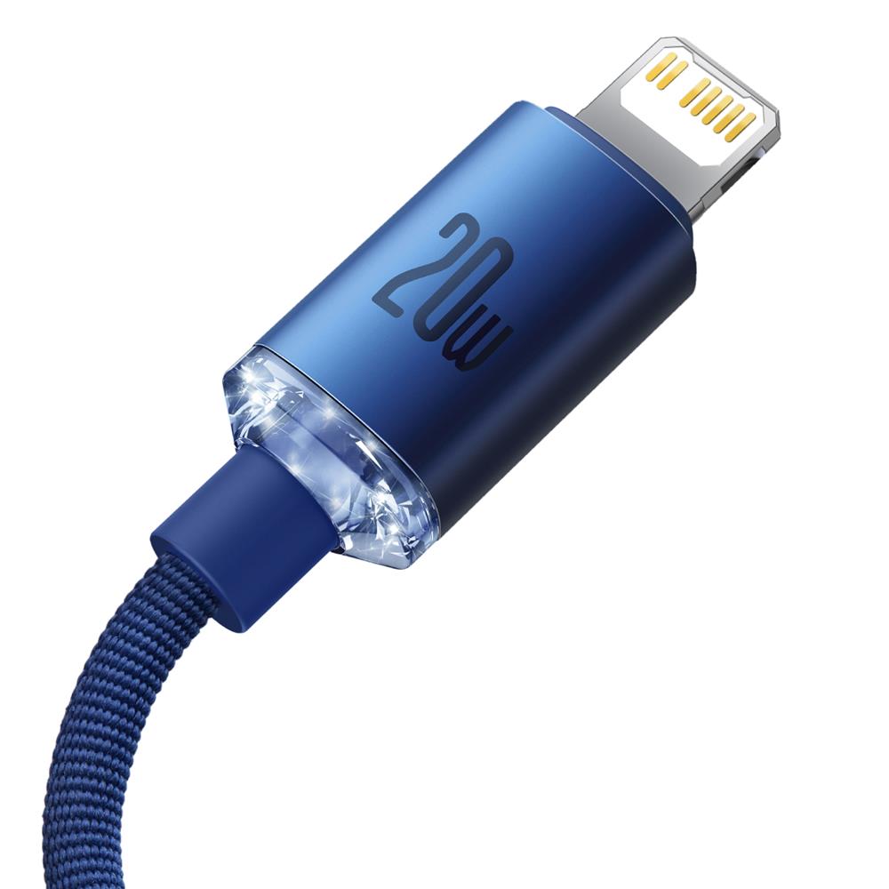 Baseus kabel Crystal Shine USB-C - Lightning 1,2 m 20W niebieski / 4