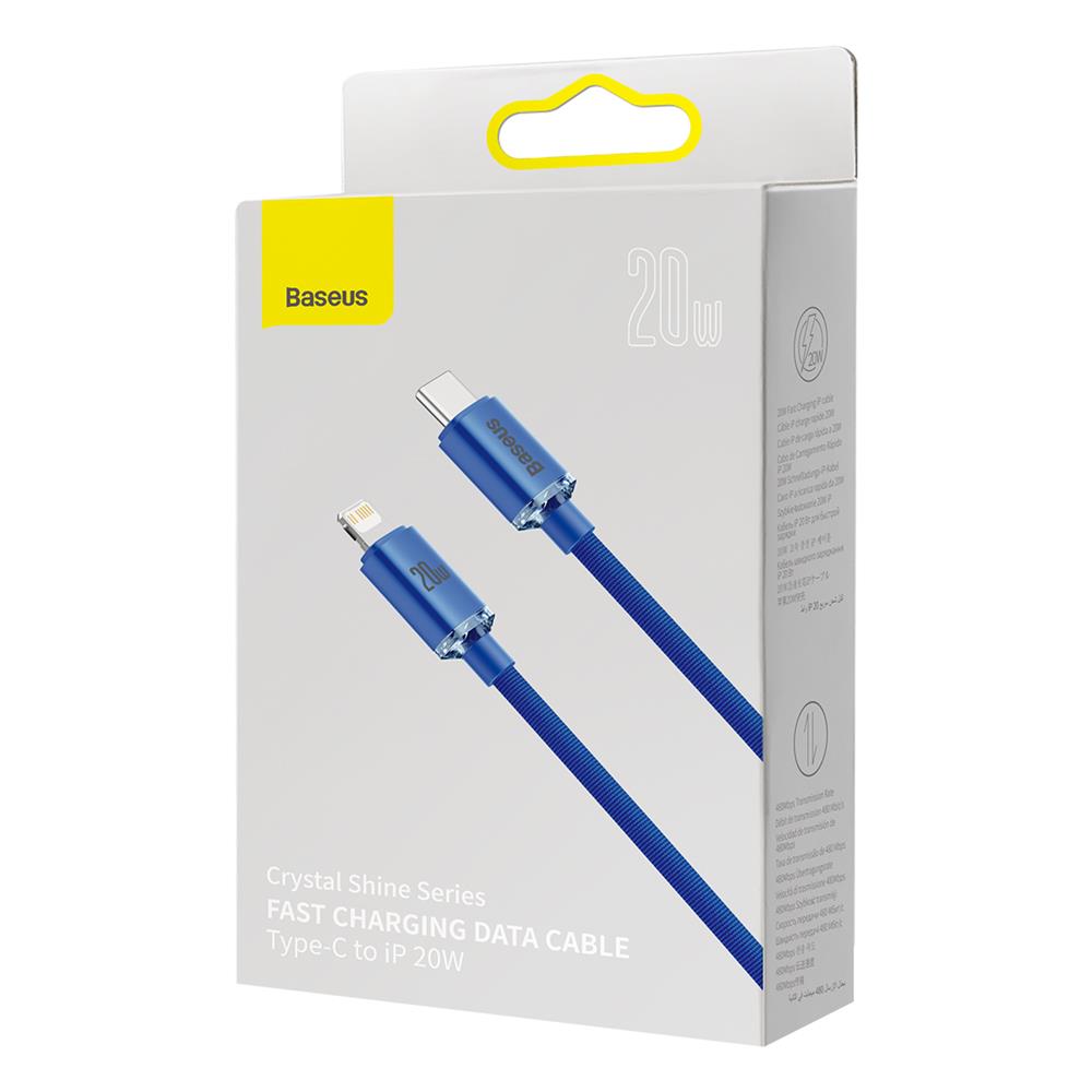 Baseus kabel Crystal Shine USB-C - Lightning 1,2 m 20W niebieski / 7