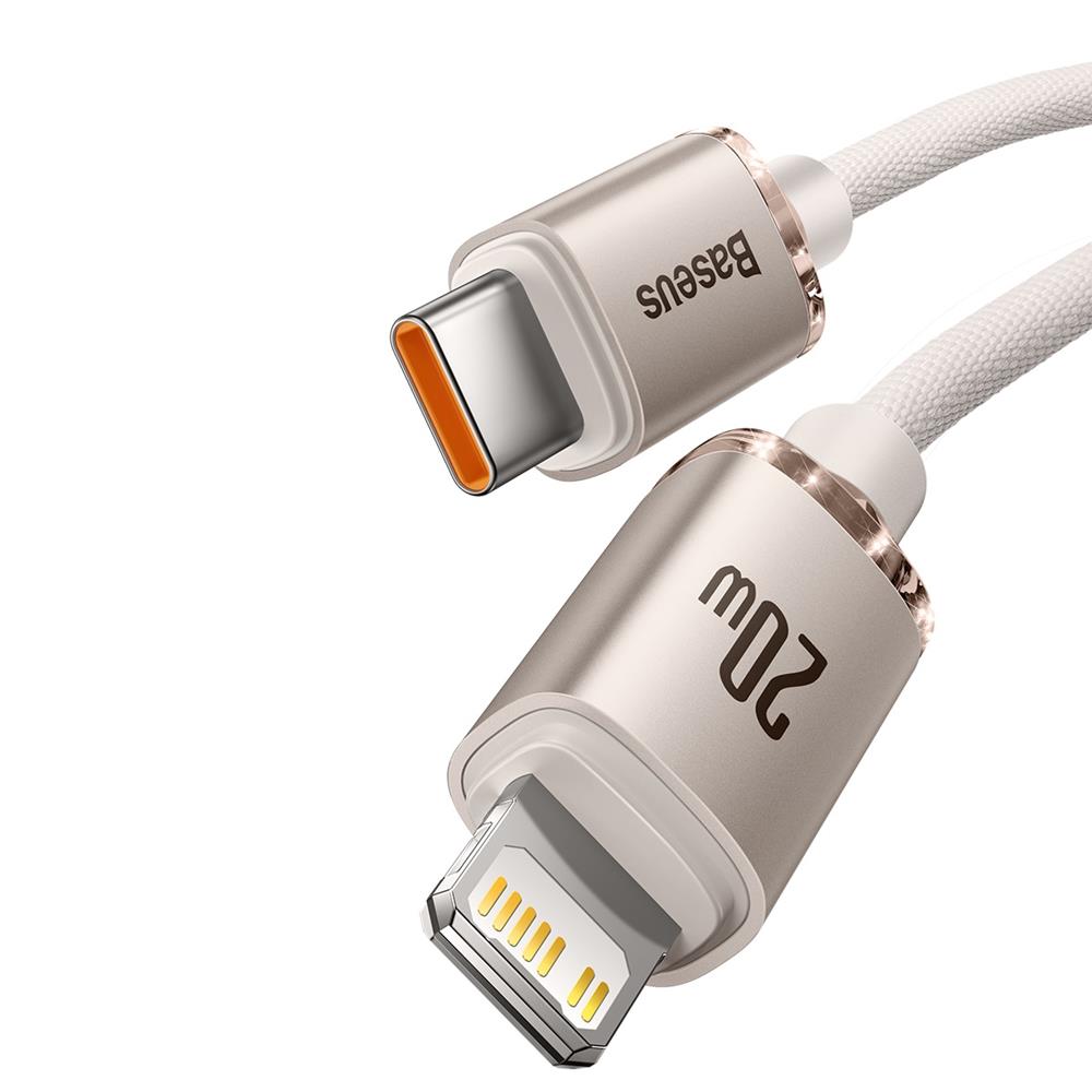 Baseus kabel Crystal Shine USB-C - Lightning 1,2 m 20W r�owy / 2