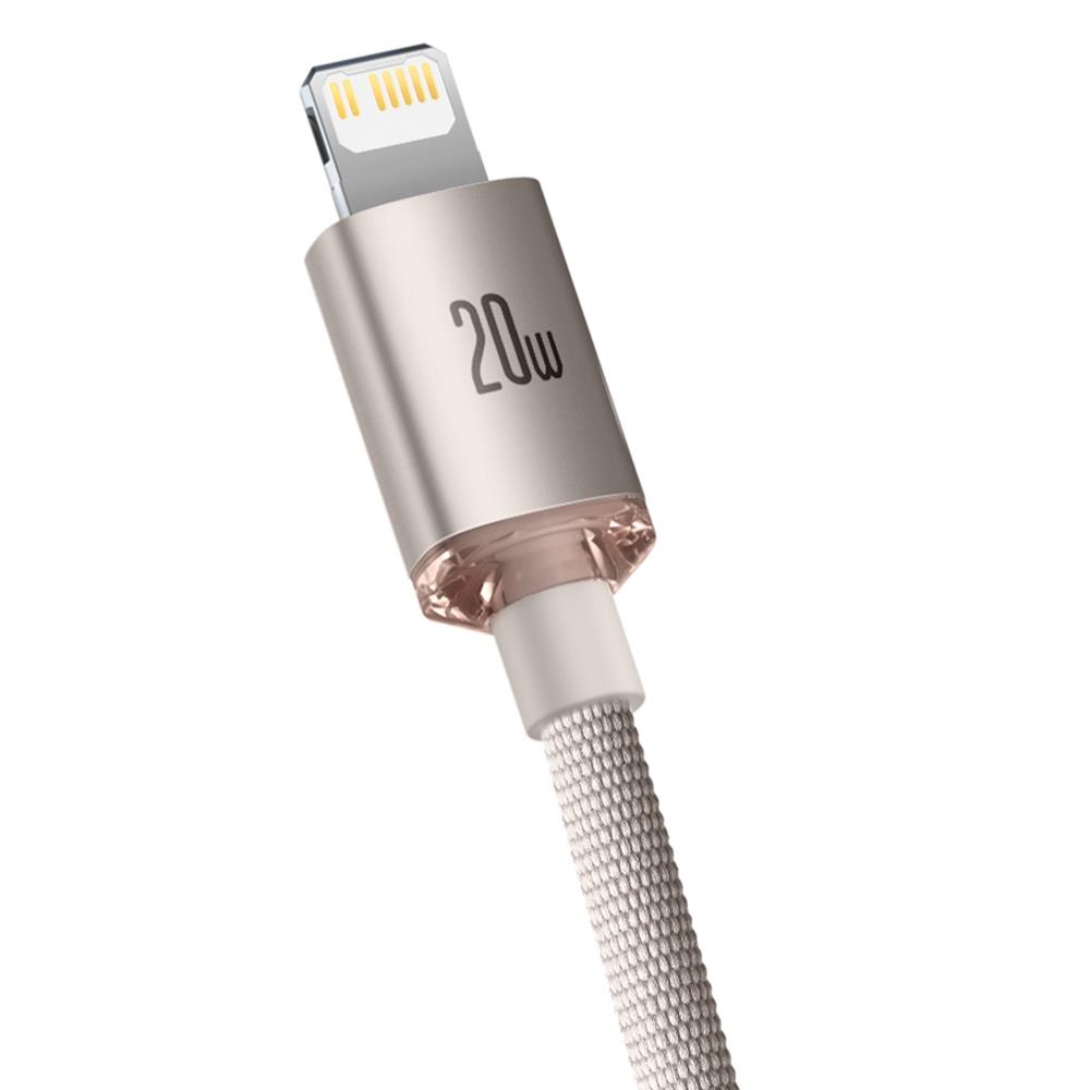 Baseus kabel Crystal Shine USB-C - Lightning 1,2 m 20W r�owy / 3
