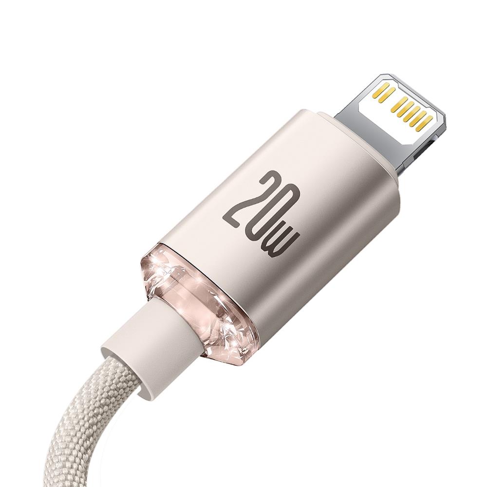 Baseus kabel Crystal Shine USB-C - Lightning 1,2 m 20W r�owy / 4