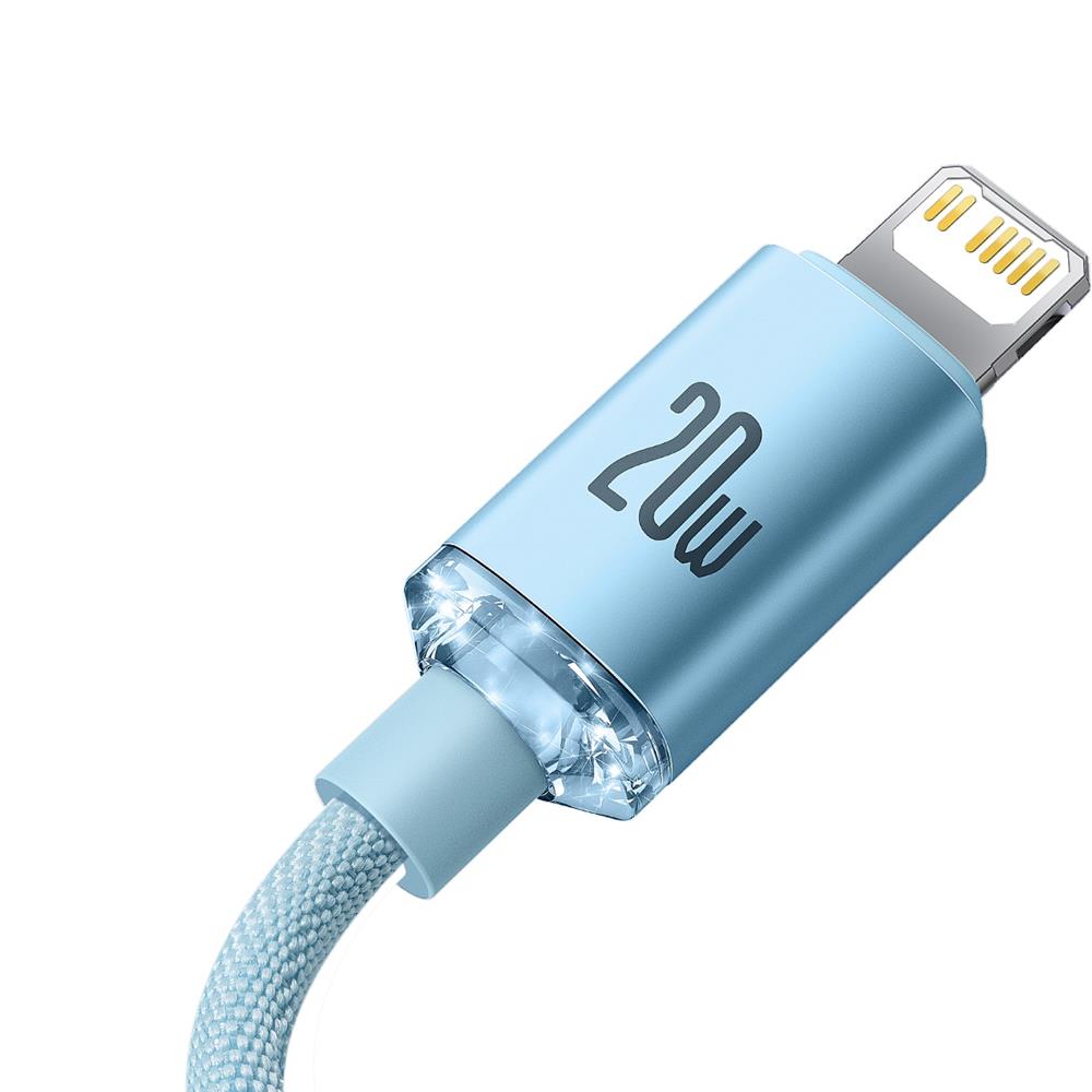 Baseus kabel Crystal Shine USB-C - Lightning 2,0 m 20W jasno-niebieski / 4