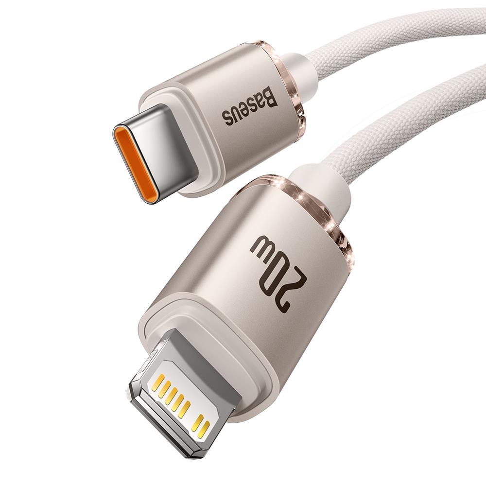 Baseus kabel Crystal Shine USB-C - Lightning 2,0 m 20W rowy / 2