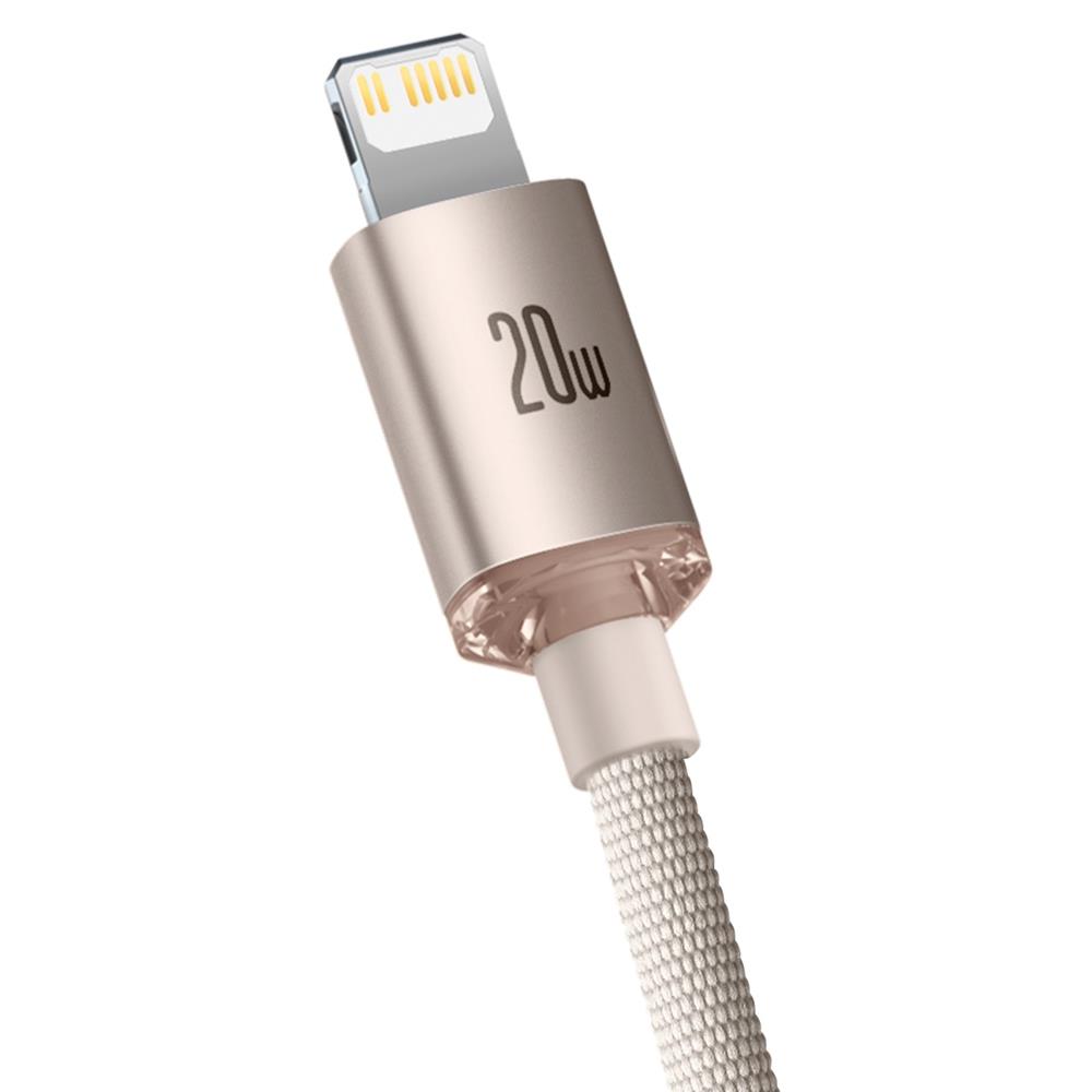 Baseus kabel Crystal Shine USB-C - Lightning 2,0 m 20W rowy / 3