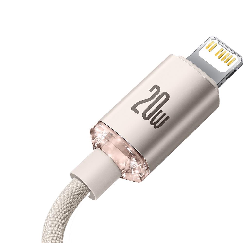 Baseus kabel Crystal Shine USB-C - Lightning 2,0 m 20W r�owy / 4