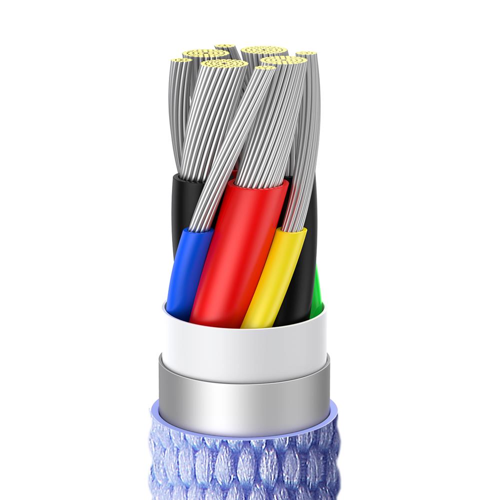 Baseus kabel Crystal Shine USB-C - USB-C 1,2 m 100W fioletowy / 3