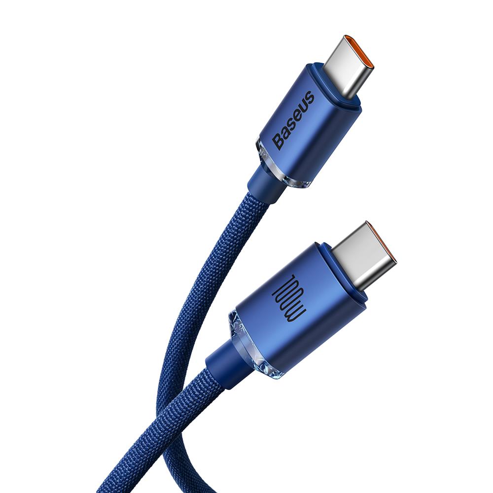 Baseus kabel Crystal Shine USB-C - USB-C 1,2 m 100W niebieski / 2