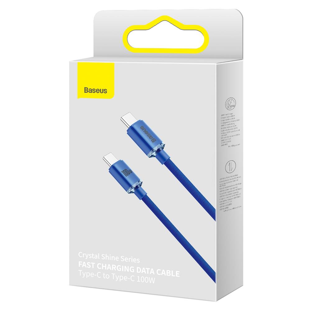 Baseus kabel Crystal Shine USB-C - USB-C 1,2 m 100W niebieski / 6
