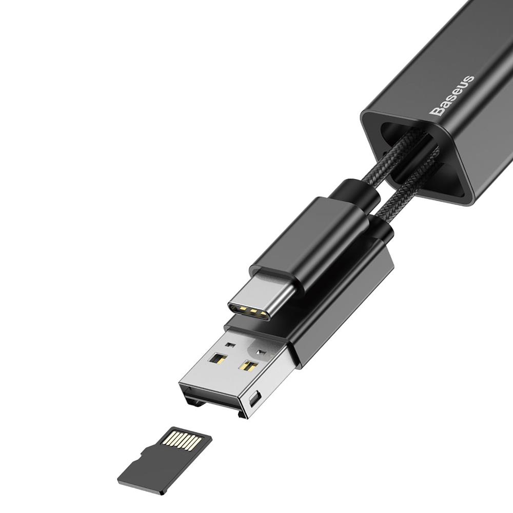 Baseus kabel czytnik kart USB-A do USB typ-C czarny / 6