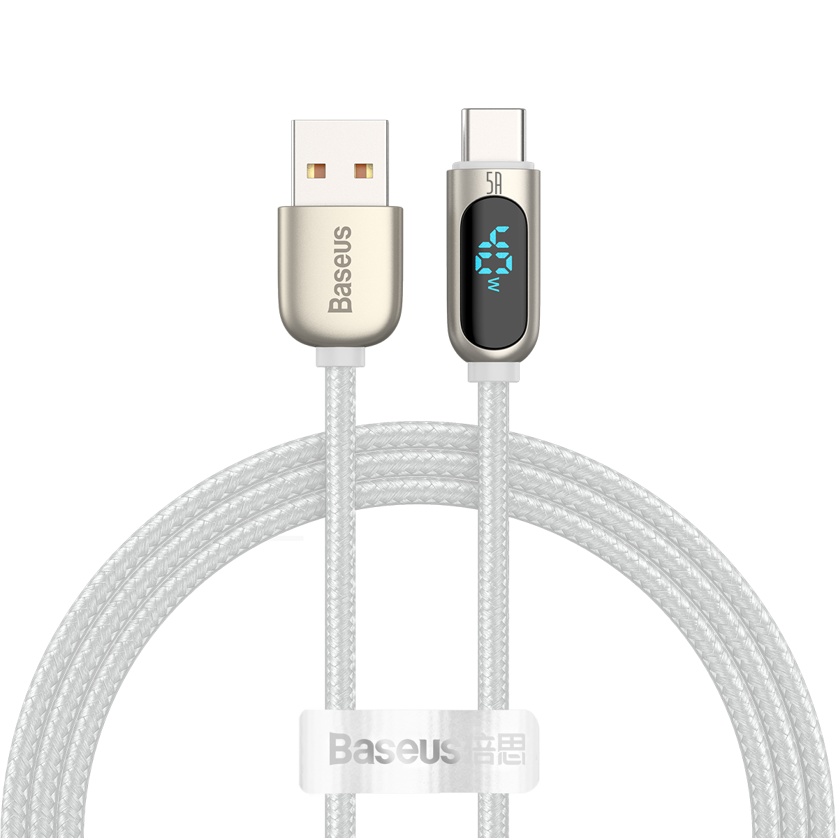 Baseus kabel Display USB - USB-C 5A 1,0 m bia�y