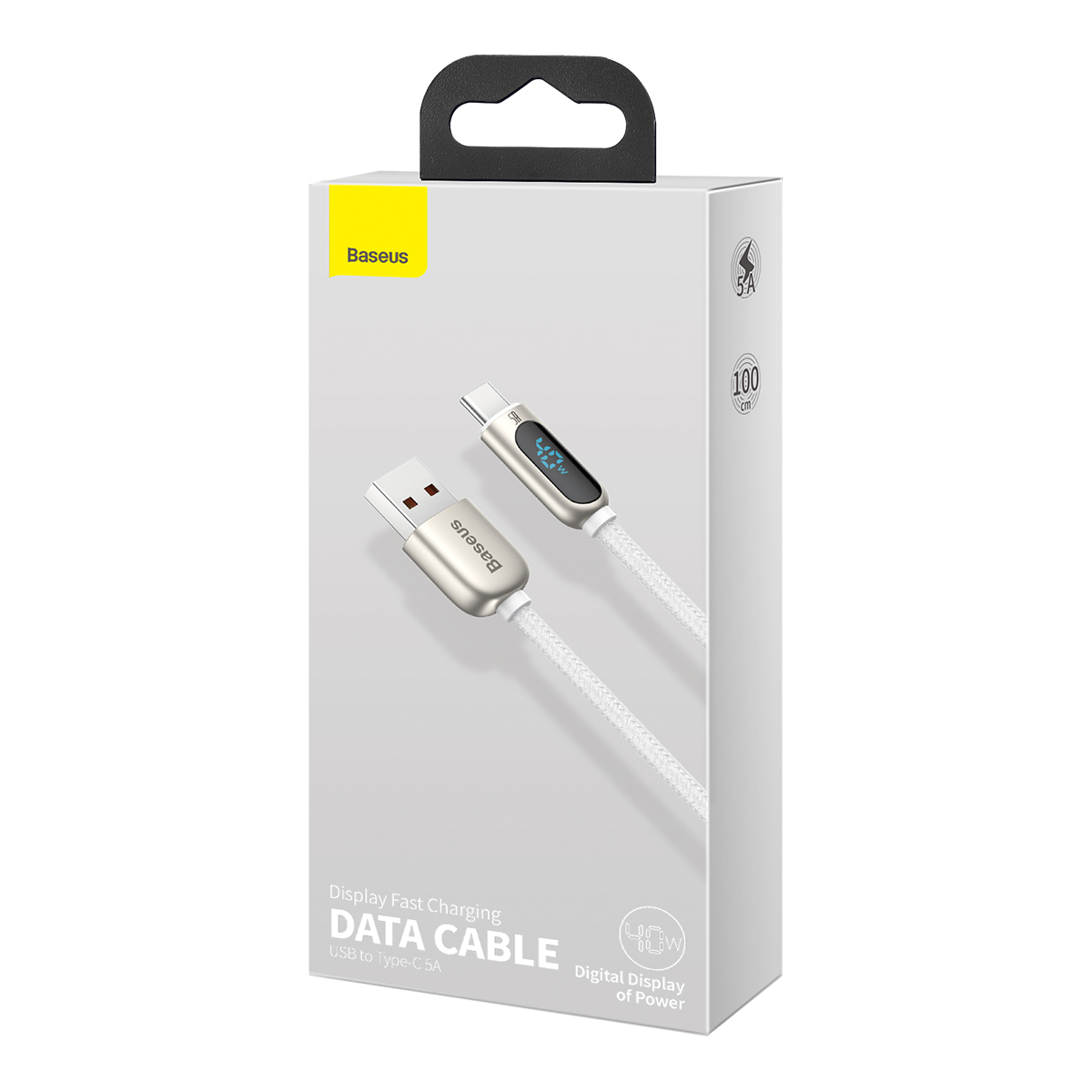 Baseus kabel Display USB - USB-C 5A 1,0 m bia�y / 2