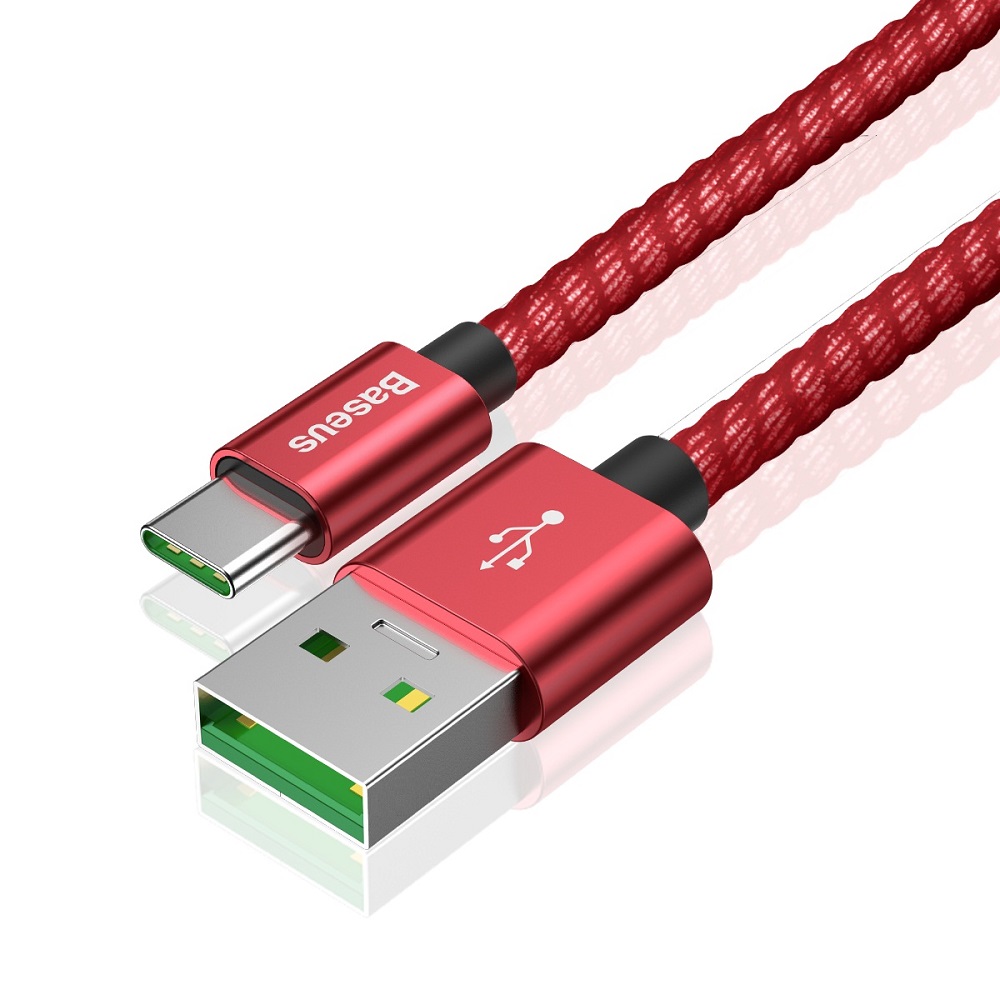 Baseus kabel Double Fast USB na typ-C 5A czerwony / 2