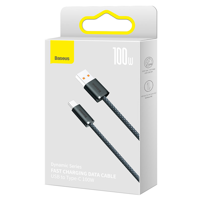 Baseus kabel Dynamic USB - USB-C 1,0m szary 100W / 3