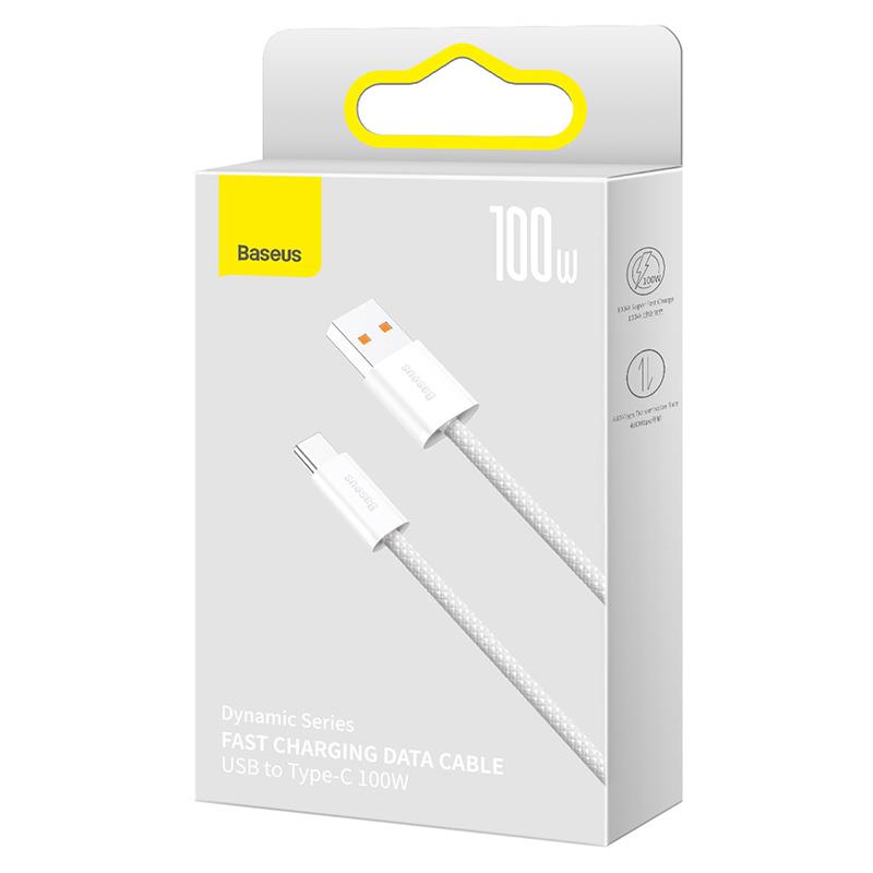Baseus kabel Dynamic USB - USB-C 2,0m bia�y 100W / 5