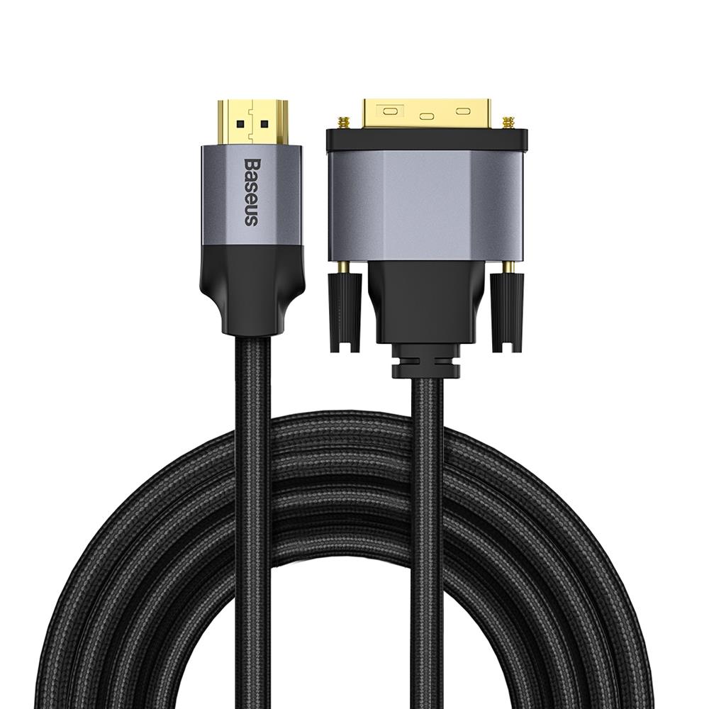 Baseus Kabel Enjoyment HDMI 4K do DVI dwukierunkowy ciemno-szary 2m