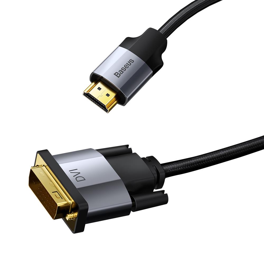 Baseus Kabel Enjoyment HDMI 4K do DVI dwukierunkowy ciemno-szary 2m / 2