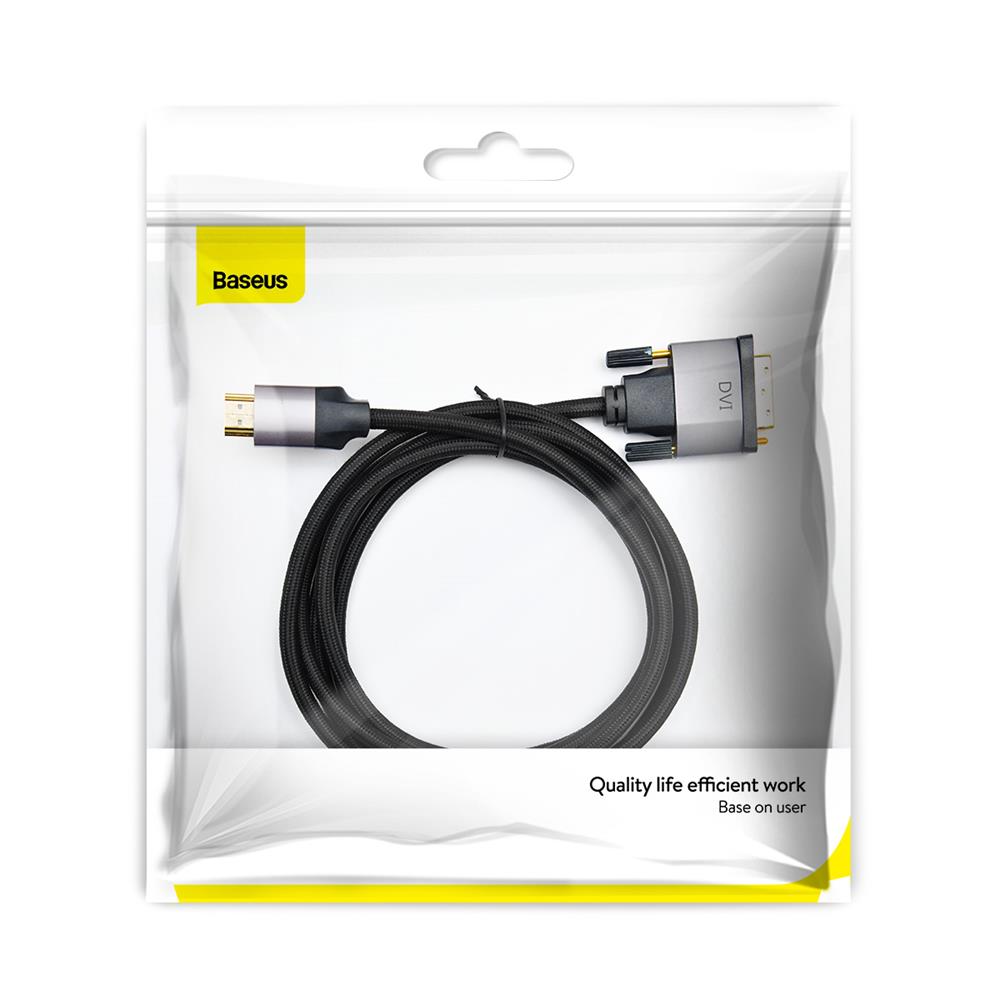 Baseus Kabel Enjoyment HDMI 4K do DVI dwukierunkowy ciemno-szary 2m / 7