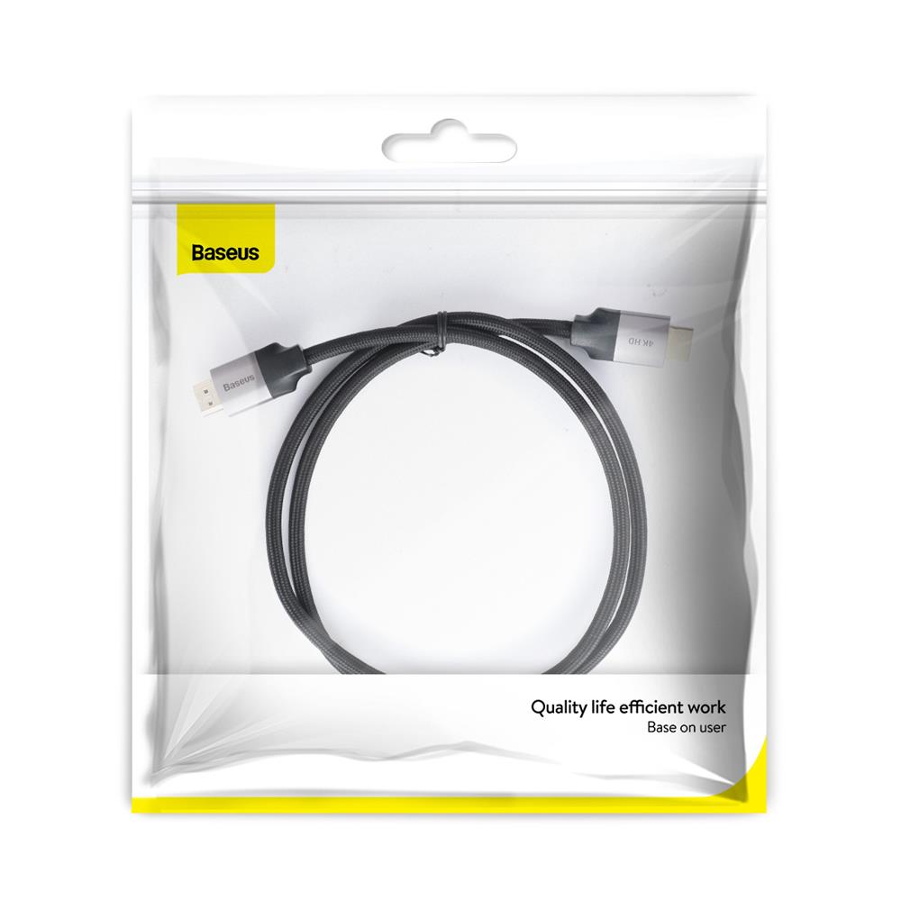 Baseus Kabel Enjoyment HDMI 4K do HDMI 4K ciemno-szary 0,5m / 6