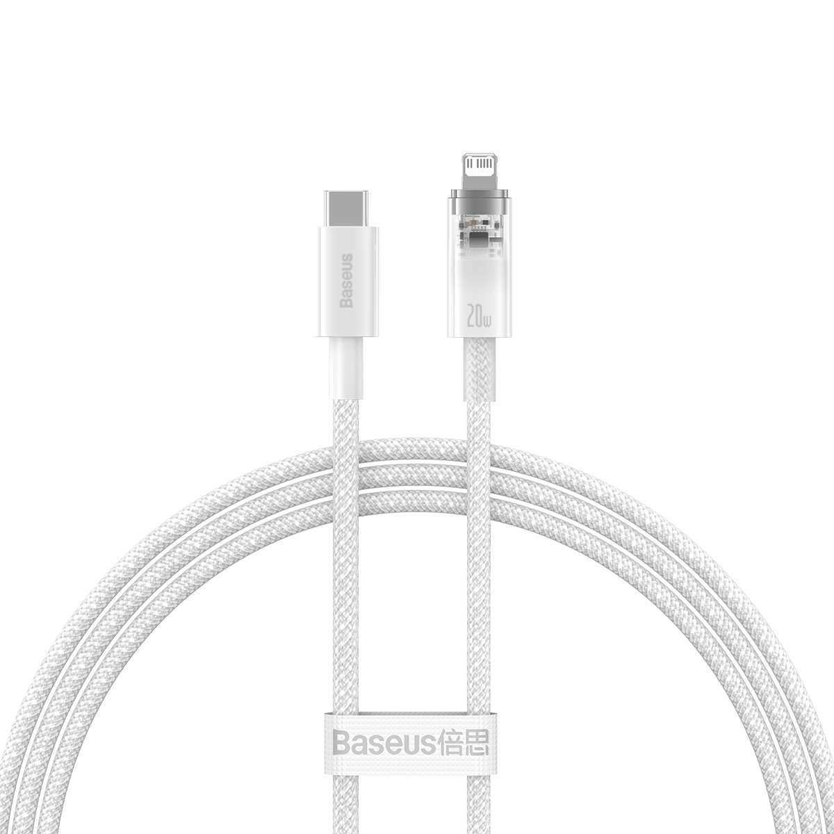 Baseus kabel Explorer PD USB-C - Lightning 1,0m bia�y z kontrol� temperatury 20W