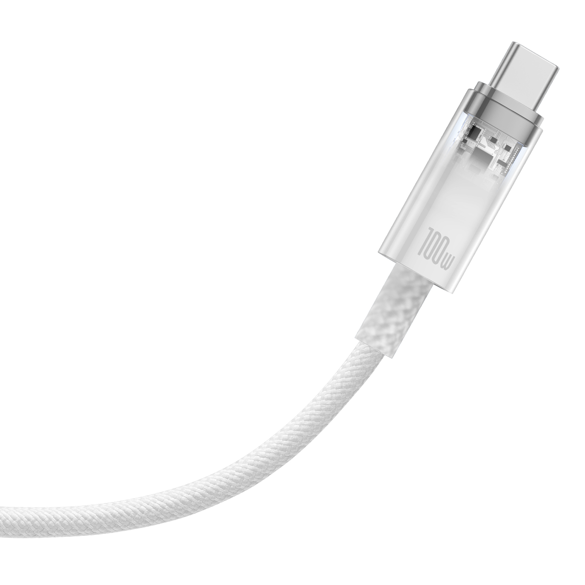 Baseus kabel Explorer USB - USB-C 1,0m bia�y z kontrol� temperatury 100W / 2