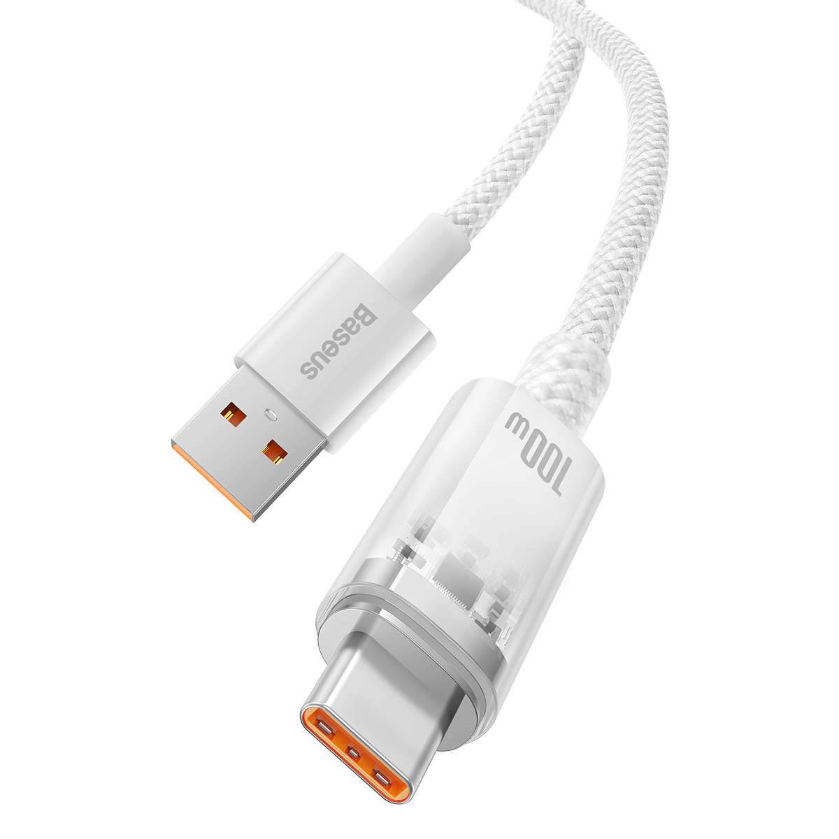 Baseus kabel Explorer USB - USB-C 1,0m bia�y z kontrol� temperatury 100W / 5
