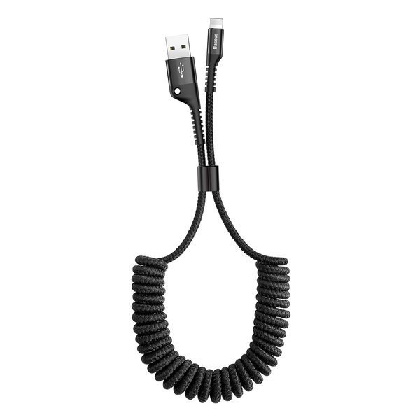 Baseus kabel Fish Eye USB - Lightning 1,0m 2A czarny  sprynowy