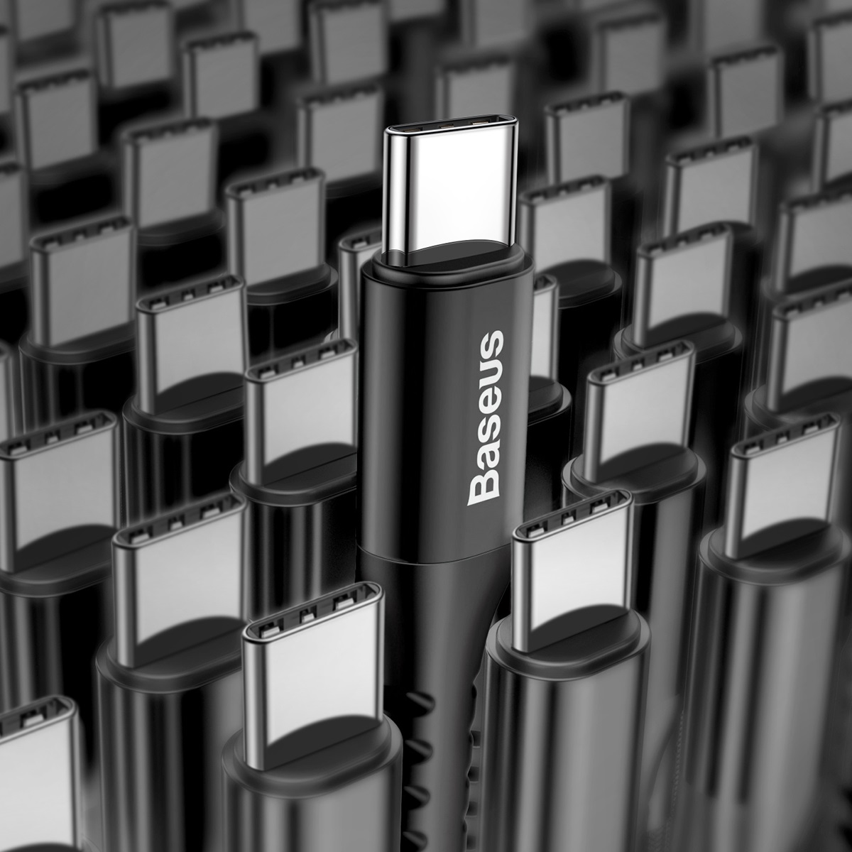 Baseus kabel Fish Eye USB - USB-C 1,0m 2A czarny spr�ynowy / 7