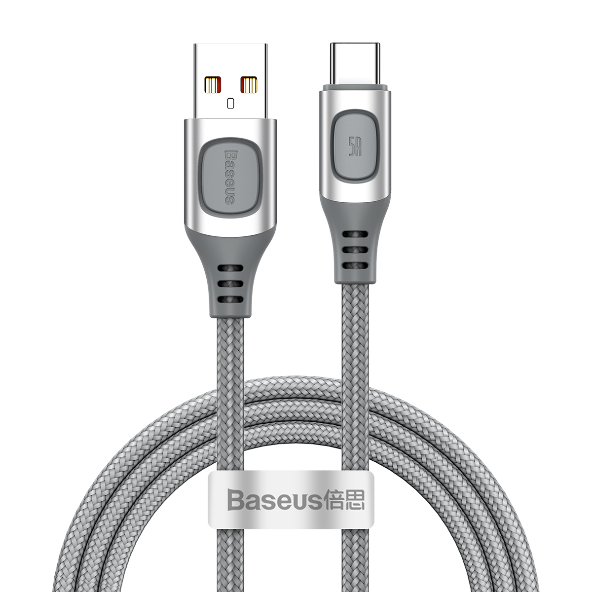 Baseus kabel Flash USB - USB-C 5A 1,0 m srebrny