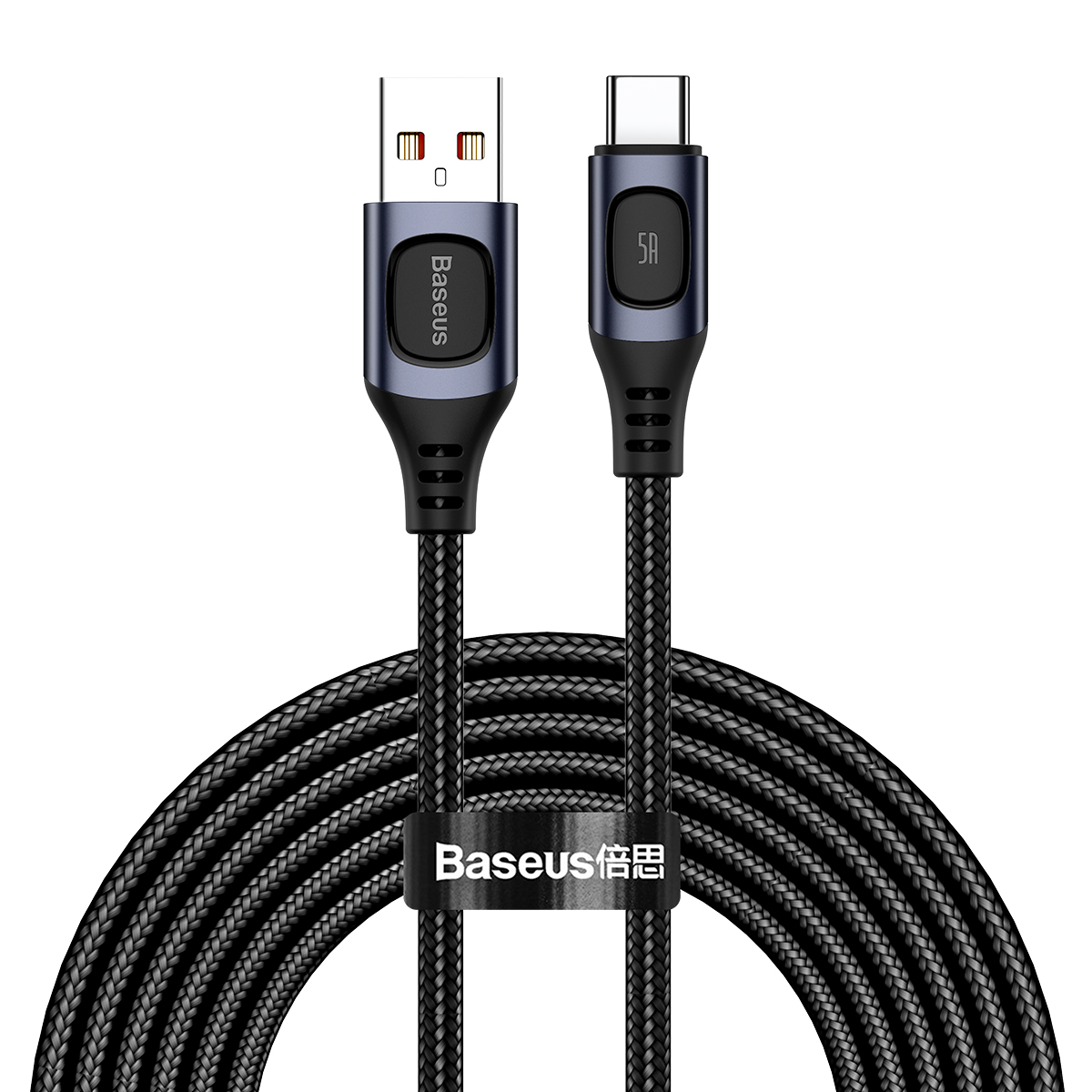 Baseus kabel Flash USB - USB-C 5A 2,0 m szary