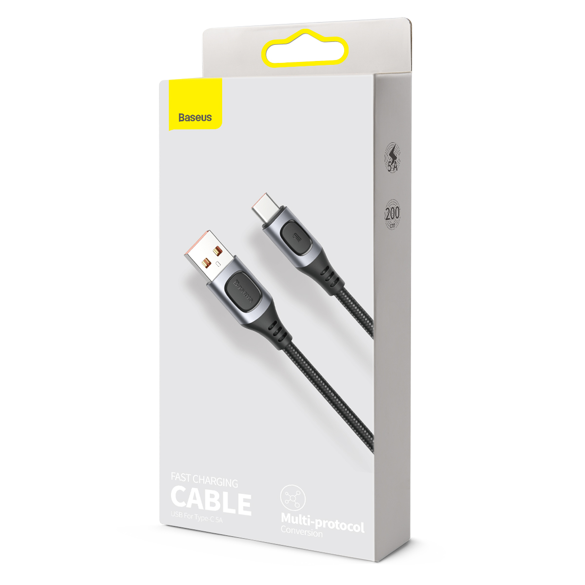 Baseus kabel Flash USB - USB-C 5A 2,0 m szary / 7