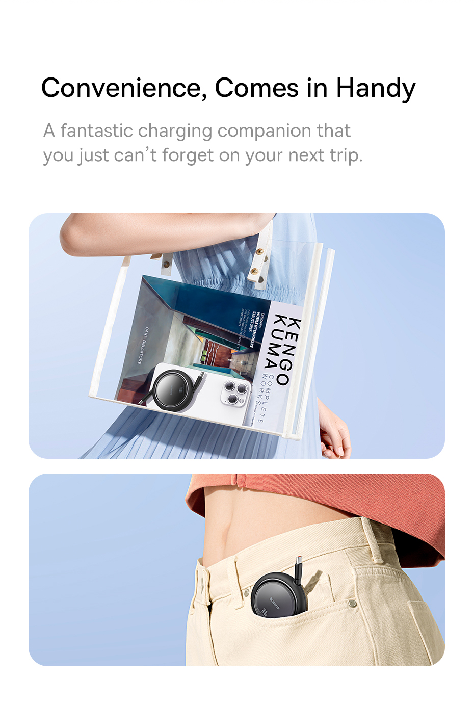 Baseus kabel Free2Draw Mini Retractable Charging Cable Type-C to Type-C 100W 1m fioletowy / 7