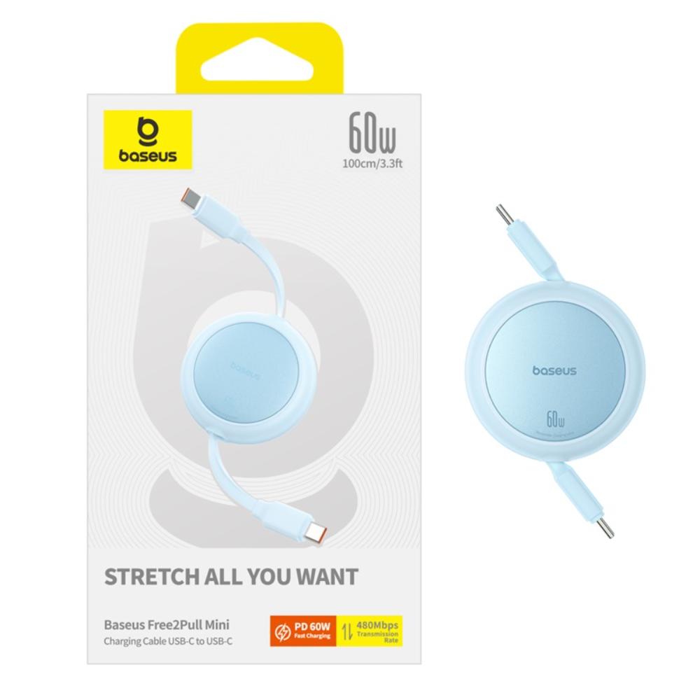 Baseus kabel Free2Pull Mini Charging Cable USB-C to USB-C 60W 1m niebieski / 4